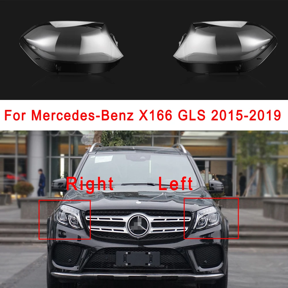 

For Mercedes Benz GLS X166 GLS350 GLS450 2015-2019 Headlamp Cover Lamp Shade Front Headlight Transparent Shell Lens