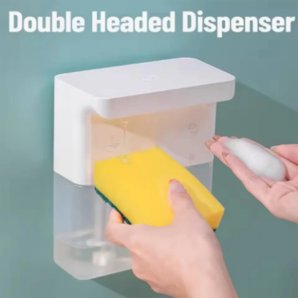 300ML*2 Big Capacity Double-Head Intelligent Hand Washing Machine Wall-Mounted Touchless Electric Automatic Sense Soap Dispenser soap dispenser soap pump soap dispenser head wall mounted dispenser