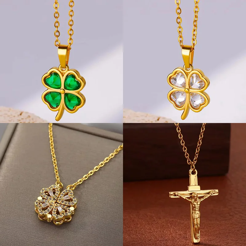 Four Leaf Clover Stainless Steel Necklaces Women