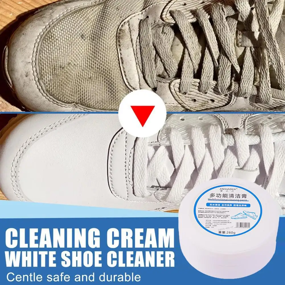 Tzchesanchi White Shoe Cleaning Cream Not Hurt Hands and Shoe Care Suitable for Car Interiors Sneakers, Adult Unisex