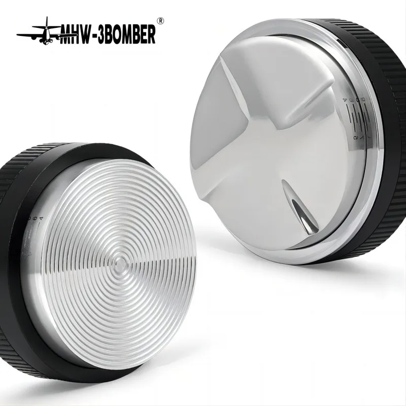51mm 커피 디스트리뷰터 스테인레스 스틸 베이스 에스프레소 탬퍼(탬핑 매트 및 브러시 세트 포함) 바리스타 레벨러 도구
