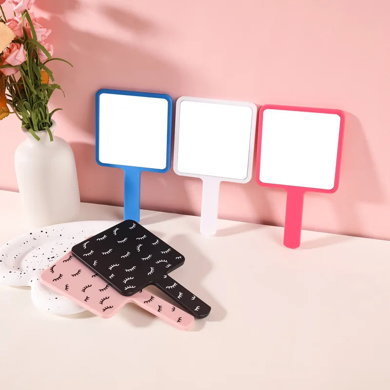 Makeup Mirror 1Pc Handheld Square Female Portable Cosmetic Beauty Tools Vanity Desktop Make Up Mirror Tools 거울 makeup mirror