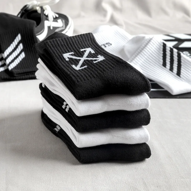 5Pairs Socks Men Soccer Socks Men Road Bicycle Football Socks Socks Sweat Absorbent Breathable Compression