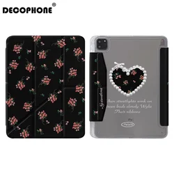 Elegant Love Floral Pearl Black Tablet Case - iPad Pro 13in M4 M5 (PKZ299)