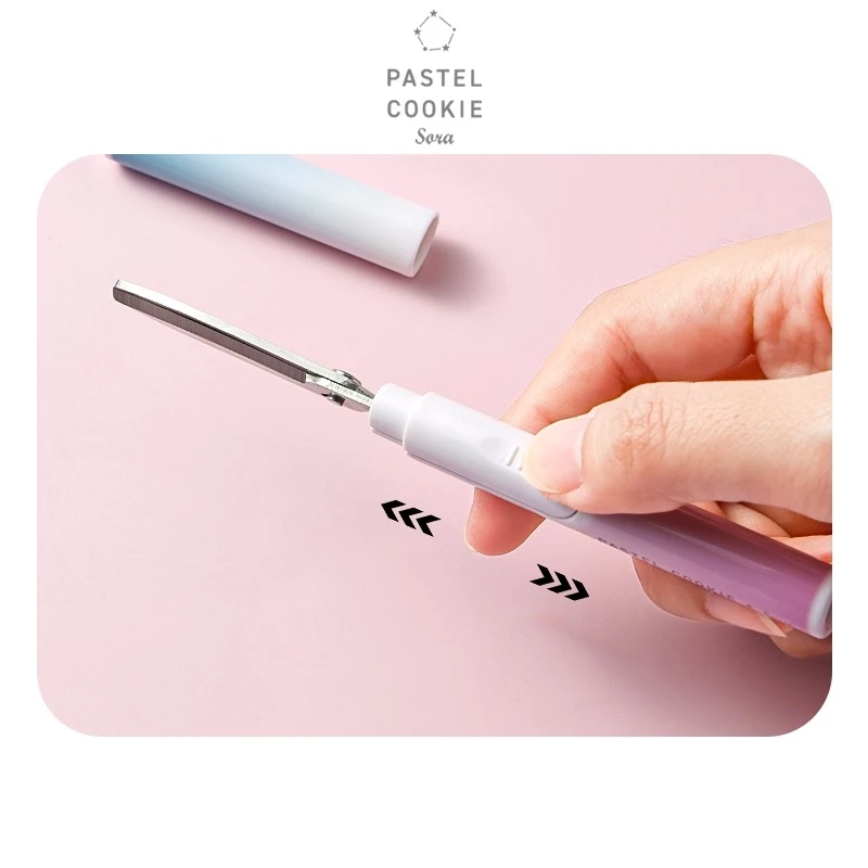 Kokuyo Pastel Cookie Series Folding Scissors Spot Glue Safe Portable Pen Knife Diary Notebook Office School Supplies