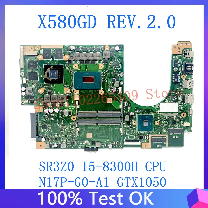

Материнская плата для ноутбука X580GD REV.2.0 с процессором SR3Z0 I5-8300H