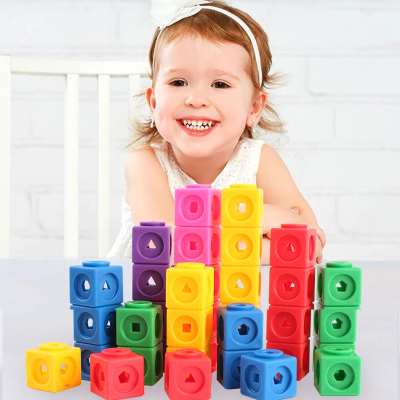 100 PCs Puzzle Early Education Creative Square Particle Arithmetic 2cm Mosaic Connecting Building Blocks Puzzle Toys 4