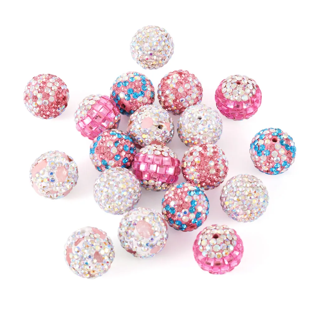 

Colorful Rhinestone Pave Disco Ball Beads Round Cube Polymer Clay Rhinestone Bead for Earring Bracelet Jewelry DIY Making