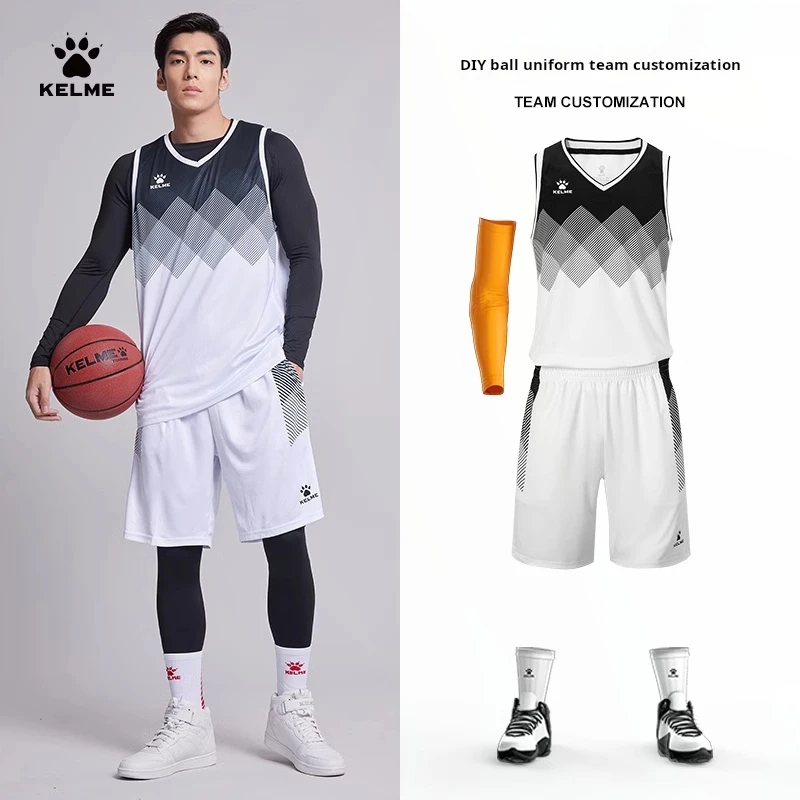 Men sports suit Basketball training clothes Kelme Men's Basketball Suit Customization College Student Competition Team Uniform American Training Uniform Jersey Customization