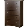 Superior 5-Drawer Chest for Bedroom - Spacious and Stylish Chest of Drawers, Measuring 16"D x 31.5"W x 45.25"H, Espresso Finish 1