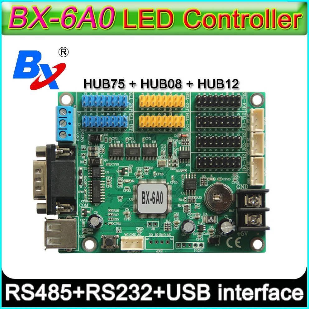 

BX-6A0(RS232 + RS485) карта управления Светодиодный ным дисплеем, поддержка одноцветных/двухцветных и обычных светодиодный цветных светодиодных модулей P10.