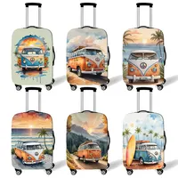 Watercolor Camper Van Beach Travelling Print Luggage Cover Suitcase Protective Covers Travel Accessories Trolley Case Cover 1
