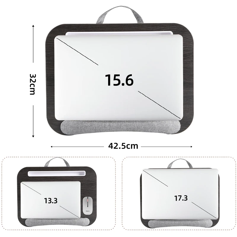 Escritorio multifuncional pequeño para computadora portátil, mesa de cama con almohada de partículas de espuma, tablero de escritura y alfombrilla de ratón grande de cuero duro para juegos_voghion.com