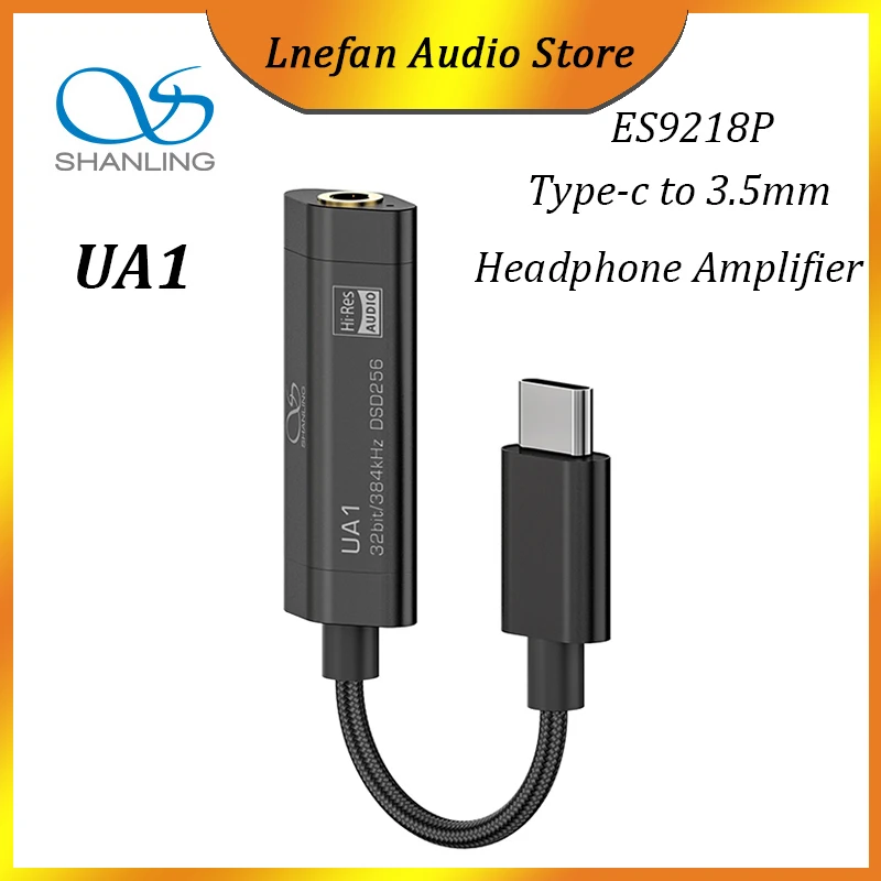 

SHANLING UA1 Headphone Amplifier ES9218P DAC USB-C To 3.5mm Jack Type-C Audio Adapter Earphone AMP DSD256 32Bit 384KHz Decoder