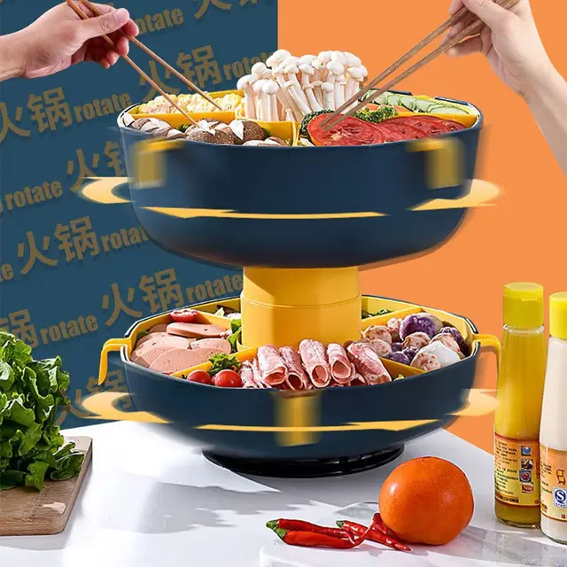 Stainless Steel Rotating Hot Pot Durable Hot Pot With Lifting Stainless  Steel Hot Pot Drainage Basket Magnetic Free cookware set - AliExpress