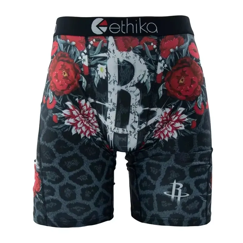 ETHIKA Fashion Sexy Print Men Underwear Boxer Cueca Panties Lingerie Underpants Boxershorts Trunks Men's Boxers Briefs plus size 4