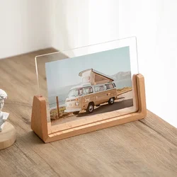 Nordic Wooden Acrylic Picture Frame - Stylish Photo Display for Home and Office Decor (S2)