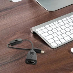 Compact USB - C Power Extension Cable with On/Off Switch
