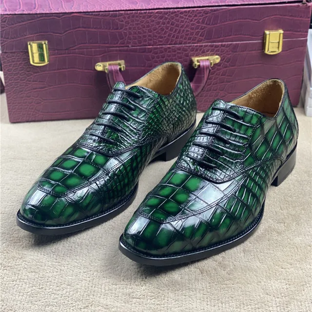 100% Genuine real crocodile belly skin shinny 2 colors leather men shoe  durable solid crocodile skin men dress shoe official - AliExpress