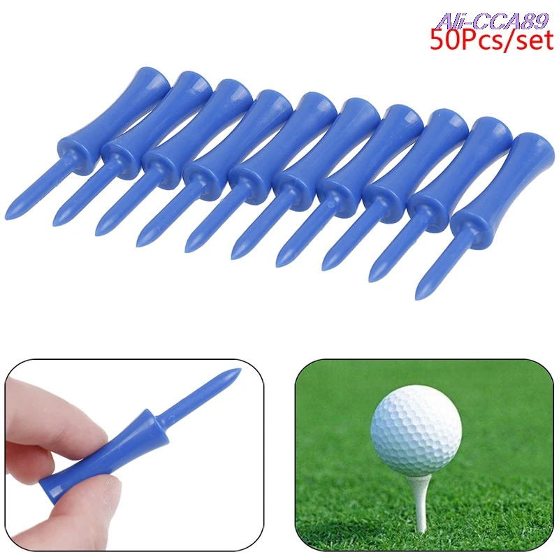 50pcs/lot Plastic Golf Tees 68mm Durable Rubber Cushion Top Golf Tee