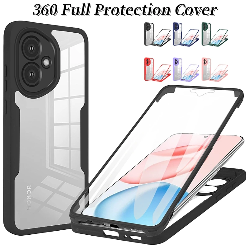 360 Full Protection Phone Case with Clear Screen and Silicone Bumper Back Cover