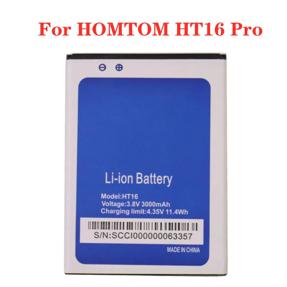 

New High Quality 3000mAh Batteries For HOMTOM HT16S HT 16S HT16 Pro HT16Pro Mobile Phone Battery Bateria