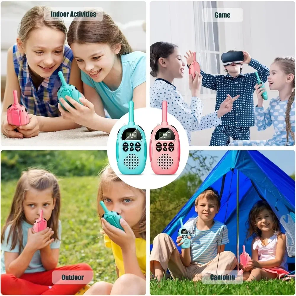 Kids Toys Children Gifts Walkie Talkies for Kids 2 Pack Rechargeable Battery 22 Channels 2 Way Radio 3KM Long Range