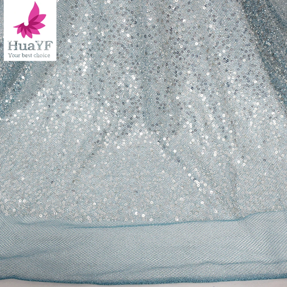 

1 ярд, разноцветная дизайнерская ткань, французское кружево с блестками, роскошная свадебная ткань, высокое качество, нигерийское Сетчатое платье HY2482