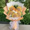 Finished Crochet bouquet Rope Artificial Flowers Stuffed Plants Wedding Valentine Mothers' Day Birthday Graduation Gifts 1