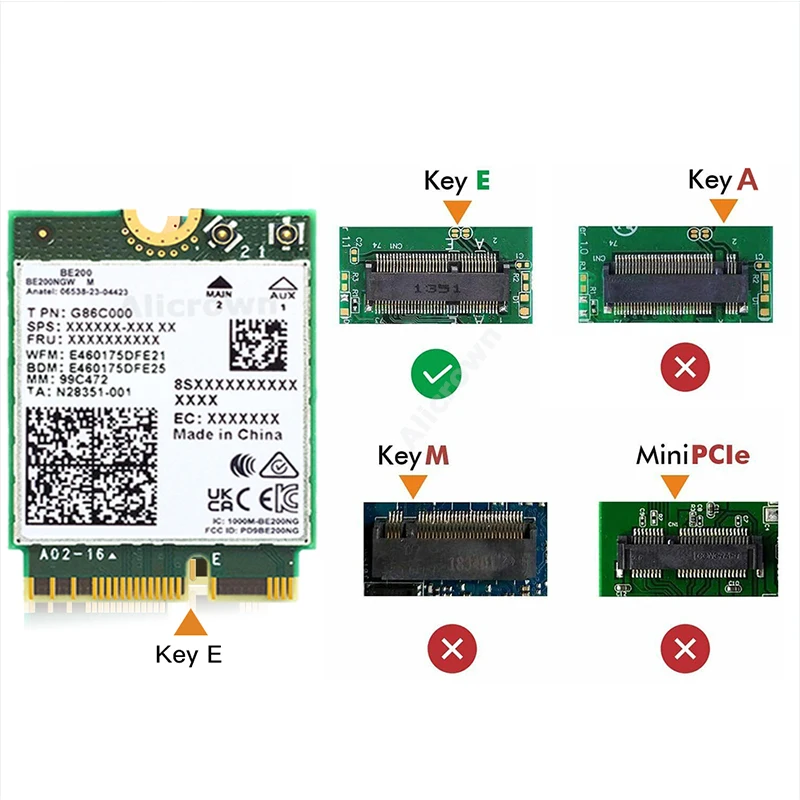 WiFi 7 BE200 Bluetooth 5.4 Wifi Card Tri Band 2.4G/5G/6GHz Wireless Network Adap