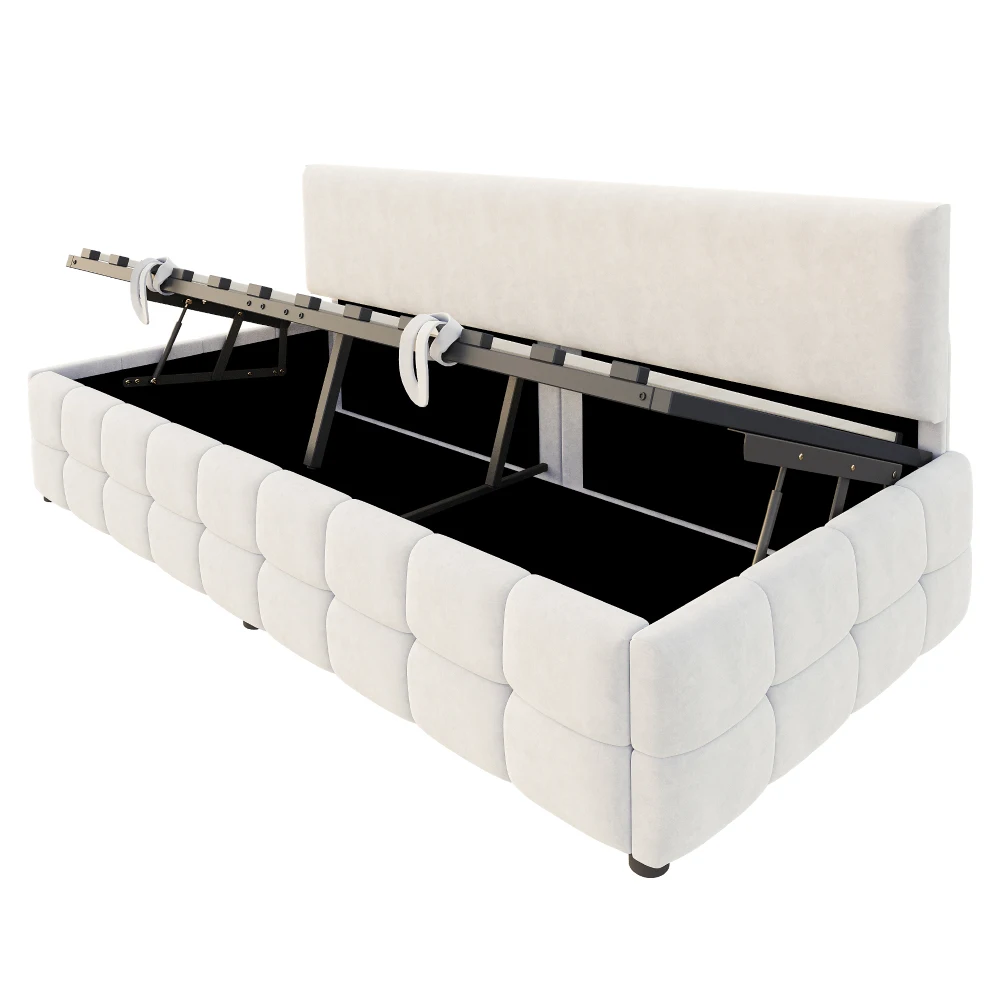 Gepolstertes Schlafsofa 90*200 cm, mit hydraulischem Stauraum, Rückenlehne ohne Armlehnen, mit auffälligem, klassischem Teppichmuster, Samt – Detail 18
