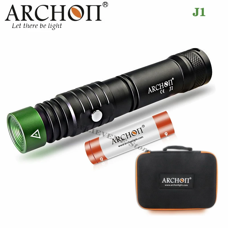 ARCHON J1 Diving Light Green Beam Pointer Flashlight Underwater 100M Waterproof Signal Lamp Search and rescue Torch Lanterns