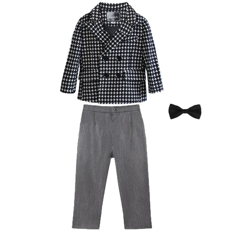 

Children Formal Wedding Suit Kids DIY Jacket Pants Botwtie Birthday Party Photograph Suit Flower Boys Tuxedo Party Dress Costume