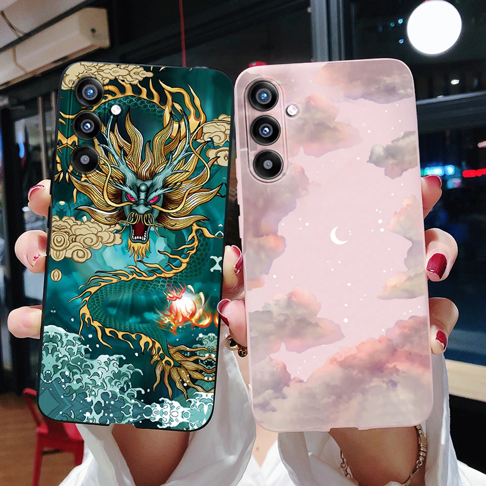 Per Samsung Galaxy A34 5G 2022 Custodia Morbida In Silicone Antiurto Dragon Phone Cover Per Samsung A34 A 34 5G Coque Funda Paraurti Nero