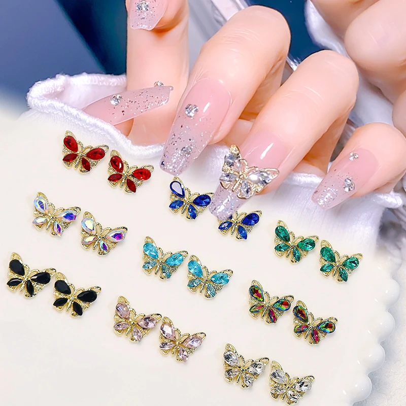 Bear Bow Heart Nail Rhinestones Gems 3D Luminous Nail Art Charms Glitter  Decals 