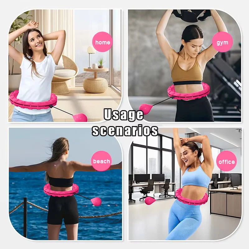 Enhanced Fitness Smart Hoop Pro-Level Gym Workouts With Easy-Adjust Weight Size Detachable Segments for Convenient Storage fitness hoop