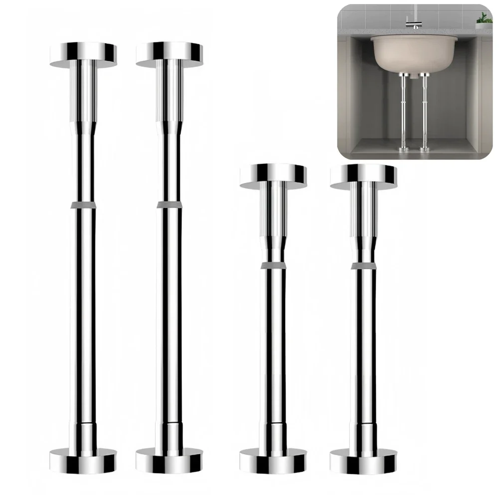Stainless Steel Adjustable Kitchen Sink Bracket Bottom Installation Support Legs Telescopic Support Rod For Under Counter Basin