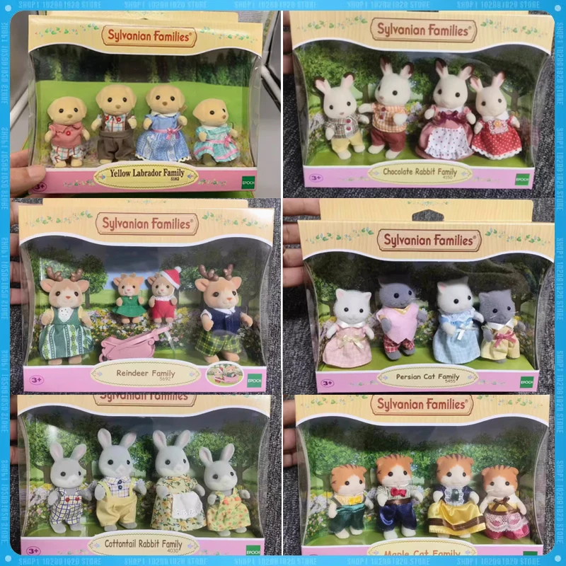 Original Sylvanian Family Sembel Family Elk Pasqua Maple Leaf Cat Anime Figure Giocattoli Per Bambini Camera Regalo Di Compleanno [Disponibile]