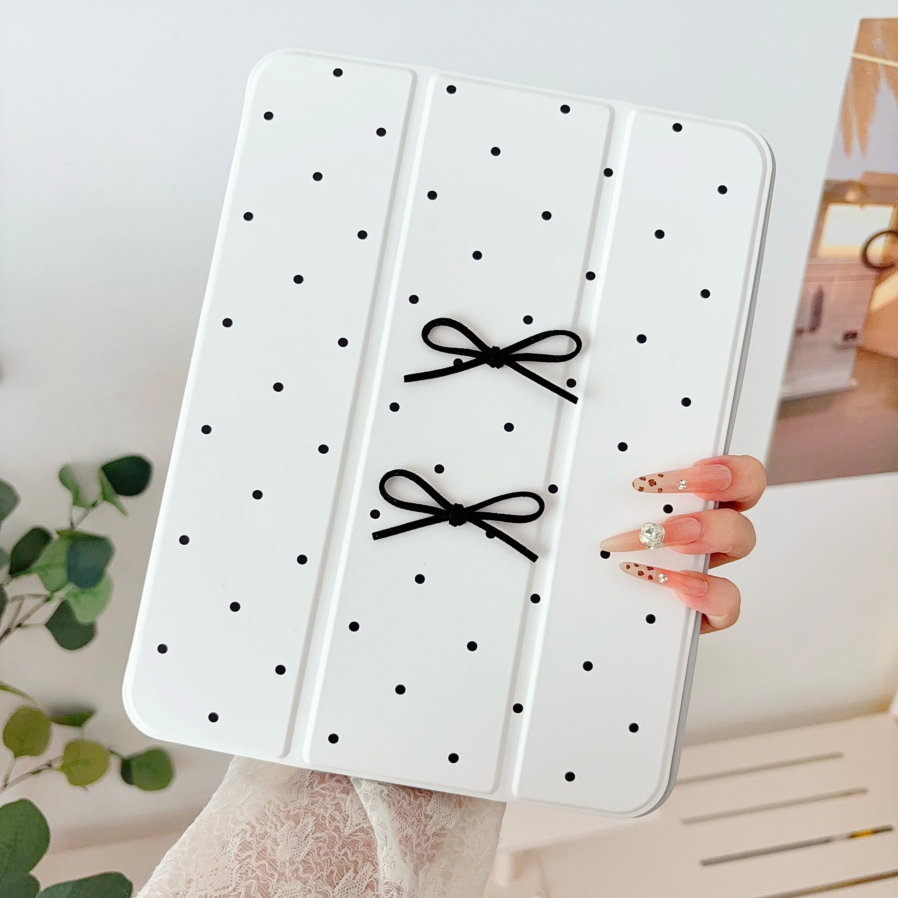 3D Minimalist Bow Polka Dots Cute Sweet Tablet Case Cover