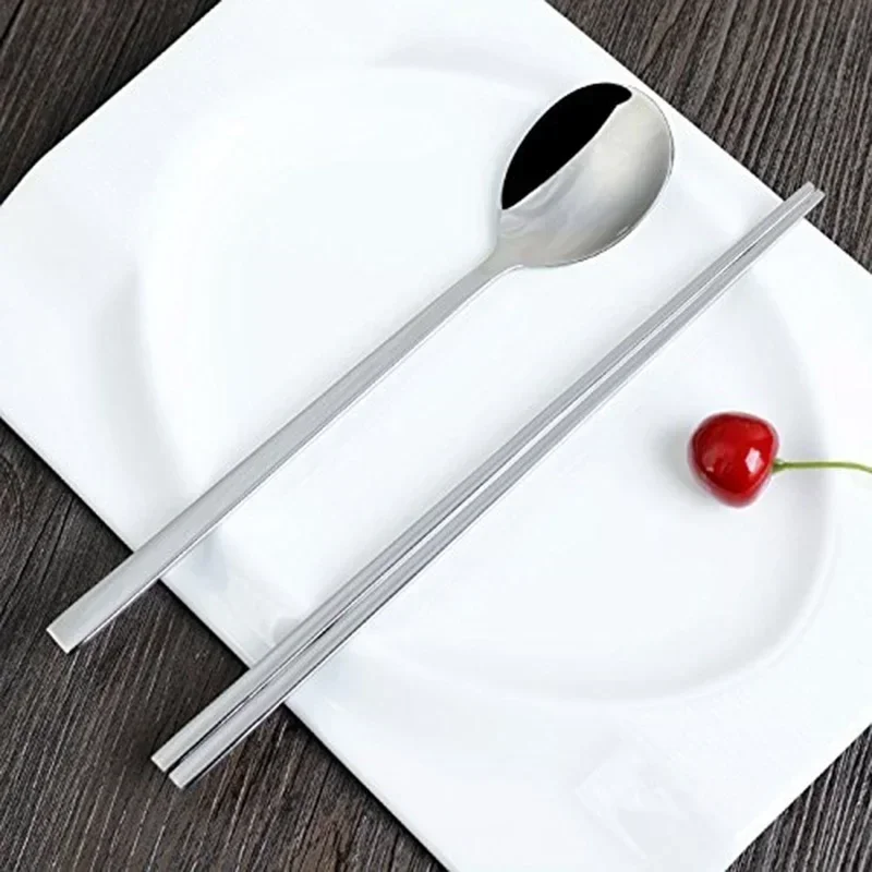 Korean Tableware Set Stainless Steel Dinner Set Spoon Chopsticks Cutlery Small Tools