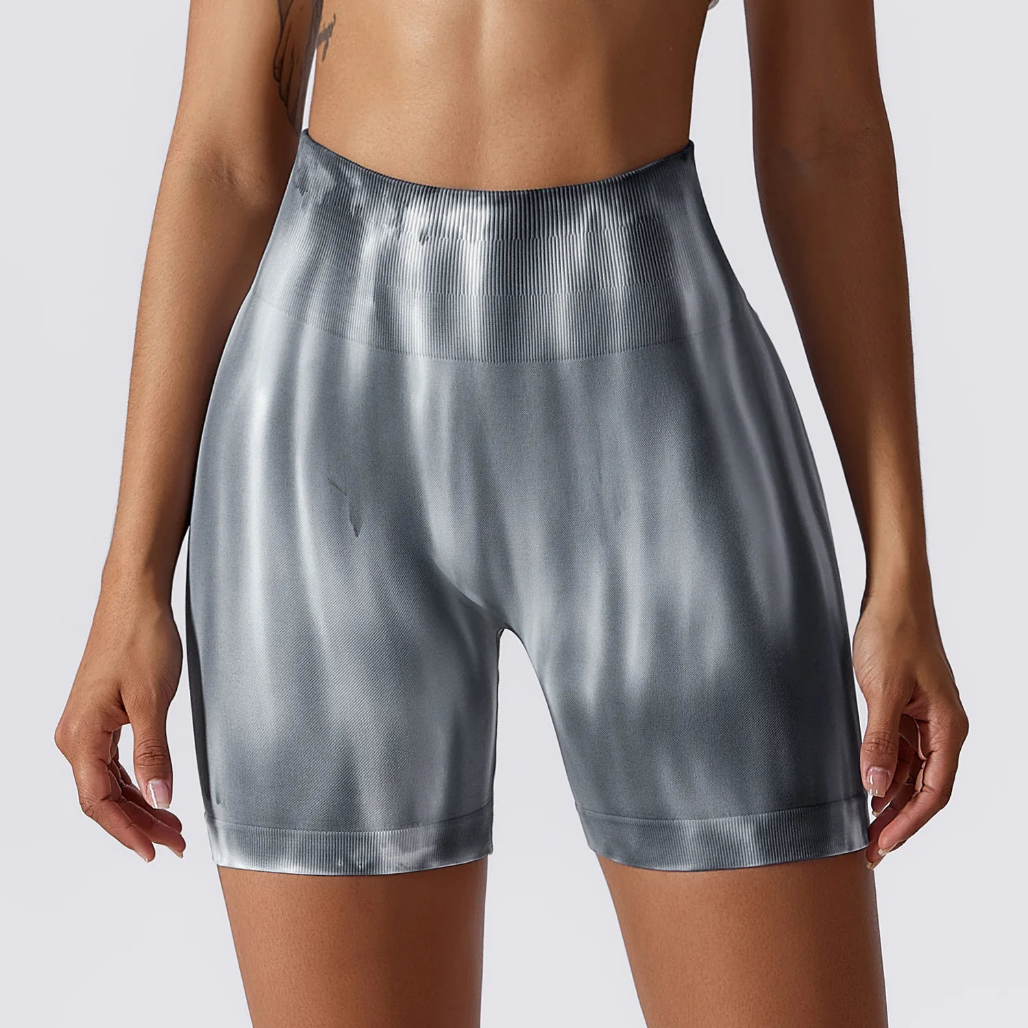 Sports Shorts Women Scrunch Butt Push Up Aurora Tie Dye Fitness Running Cycling Yoga Elastic Tight