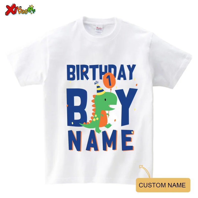 Dinosaur T Shirt Family Gift Birthday Shirt Cartoon Dinosaur Party Custom Name TShirt Girls Children Clothes Daddy Mommy Outfits 2