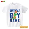 Dinosaur T Shirt Family Gift Birthday Shirt Cartoon Dinosaur Party Custom Name TShirt Girls Children Clothes Daddy Mommy Outfits 2