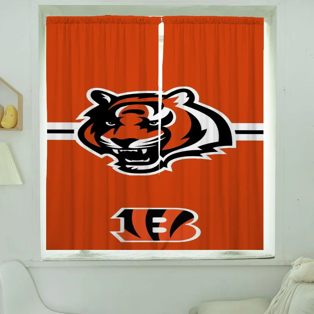 Kitchen Curtains for Living Room 2 Pieces Blackout Curtains Door Curtain C-cincinnati-b-bengals Bedroom Decoration Partition 3