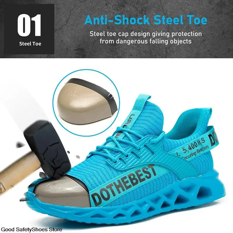 Steel Toe Safety Shoes for Women Men Lightweight Work Sneakers Puncture Proof Work Shoes Coustruction Safety Boots Unisex safety shoes