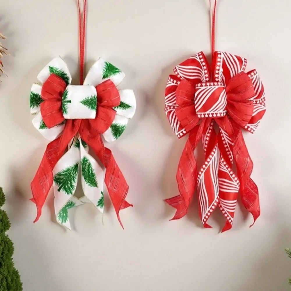 Red Fabric Christmas Double Layer Bow Decoration