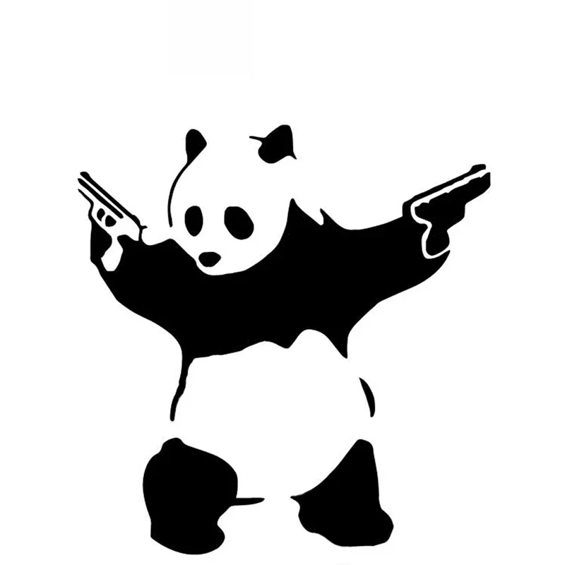 

Car sticker personality double gun panda fashion body accessories motorcycle PVC waterproof sunscreen 20CM