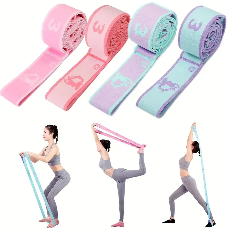 Yoga Pull Strap Belt Multi-Section Elastic Yoga Resistance Bands Latin Dance Stretching Band for Adult Child GYM Fitness Bands