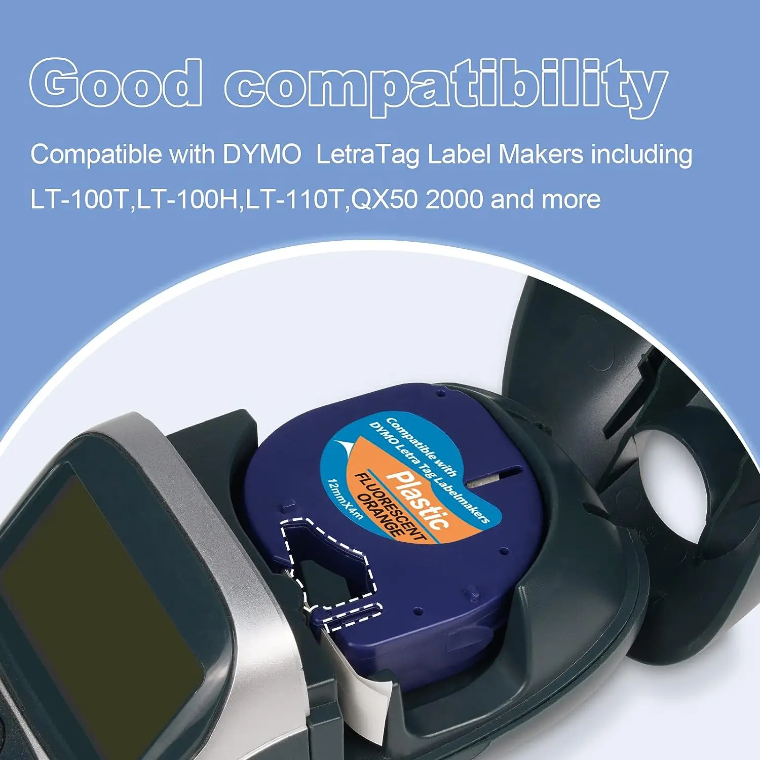 1pcs 91201 12267 for Dymo Letratag 91200 91202 12mm LT Label Tapes Compatible for Dymo Letratag LT-100H LT-100T Plus Label Maker