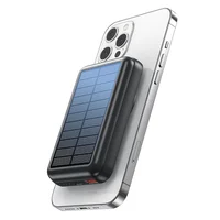 15W Solar Magnetic Power Bank 10000mAh, Wireless Charger w/ USB & USB-C, PD20W Fast Charge, Portable Solar Charger for Phones 1